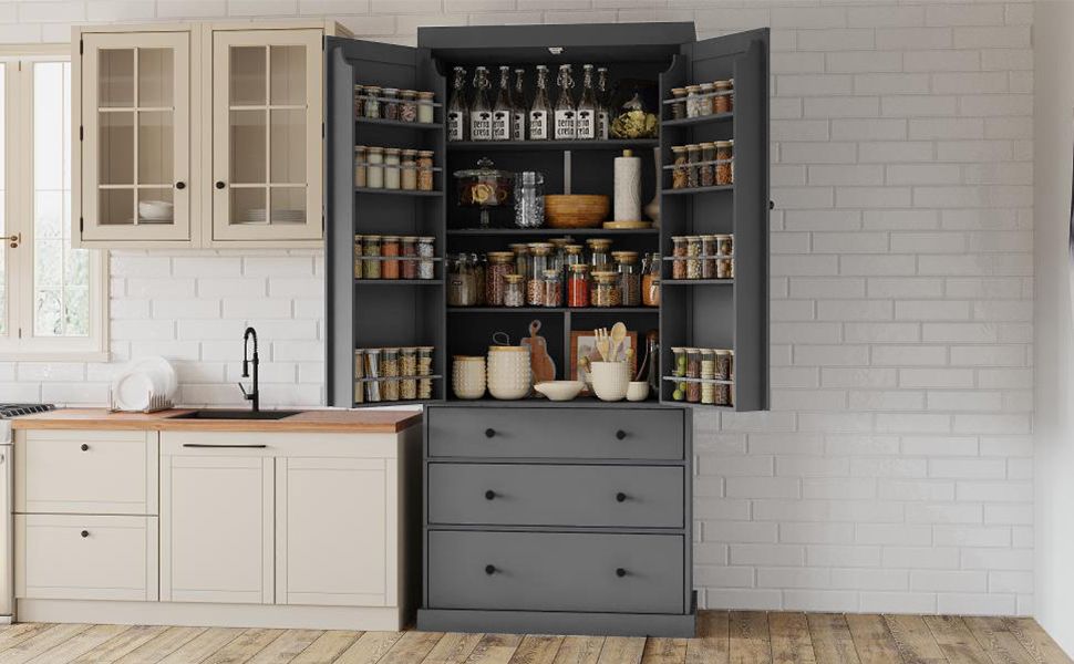 Farmhouse Kitchen Pantry with Flexible Storage