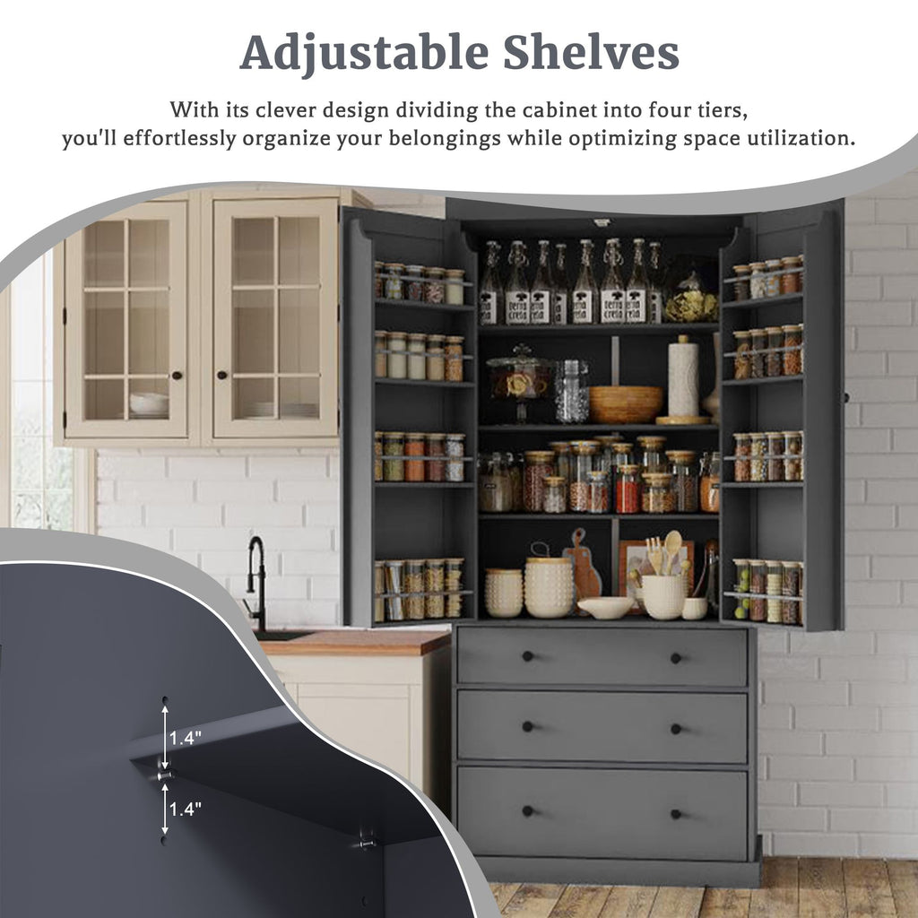 Farmhouse Kitchen Pantry with Flexible Storage