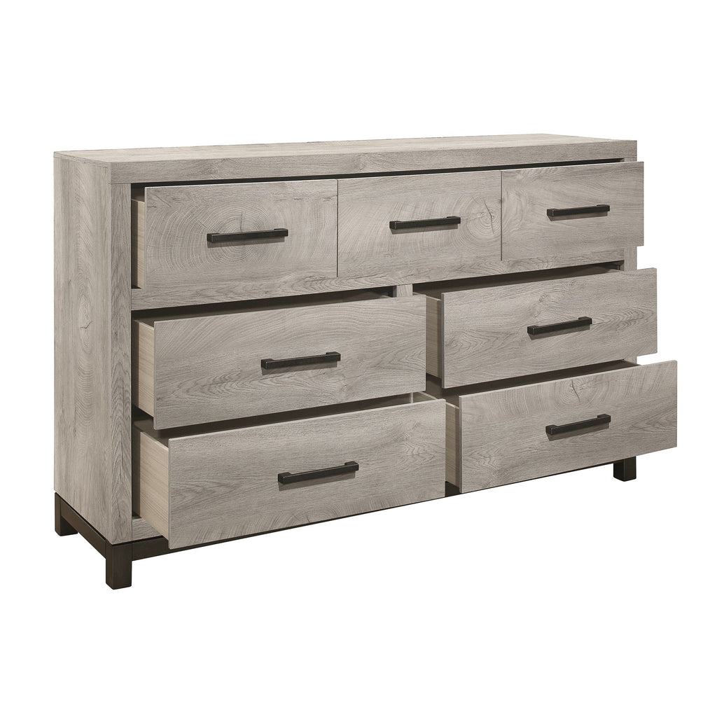 Zephyr Two-Tone Gray Dresser with Modern Bar Pulls