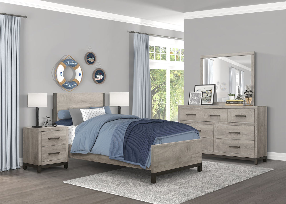 Zephyr Two-Tone Gray Dresser with Modern Bar Pulls
