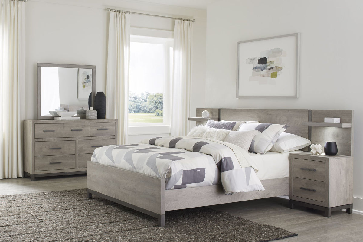 Zephyr Two-Tone Gray Dresser with Modern Bar Pulls