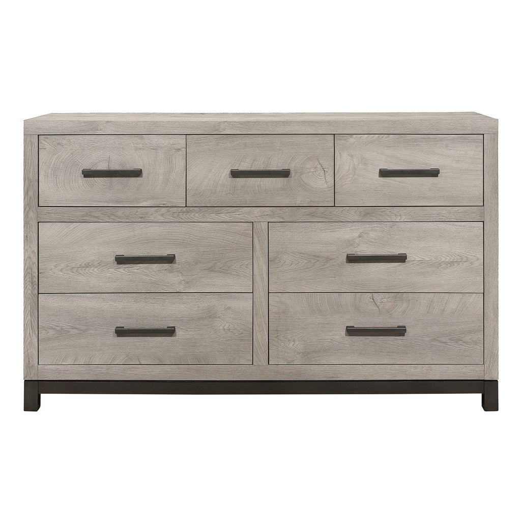 Zephyr Two-Tone Gray Dresser with Modern Bar Pulls