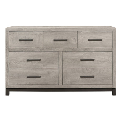 Zephyr Two-Tone Gray Dresser with Modern Bar Pulls