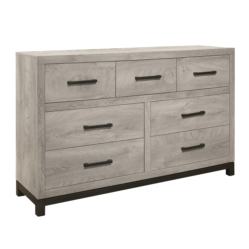 Zephyr Two-Tone Gray Dresser with Modern Bar Pulls
