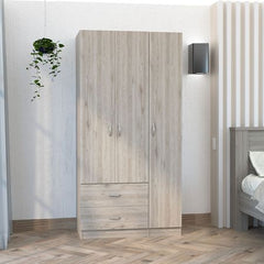 Austral Light Gray 3-Door Wardrobe Armoire
