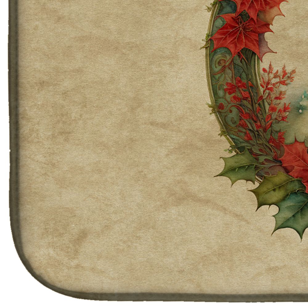 Australian Cattle Dog Christmas Dish Drying Mat