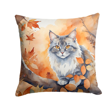 Australian Mist Cat Fall Leaves Decorative Throw Pillow