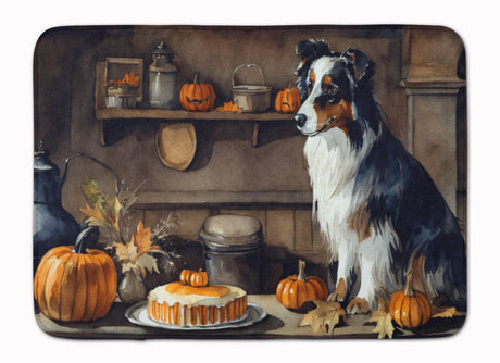 Australian Shepherd Fall Pumpkin Memory Foam Mat