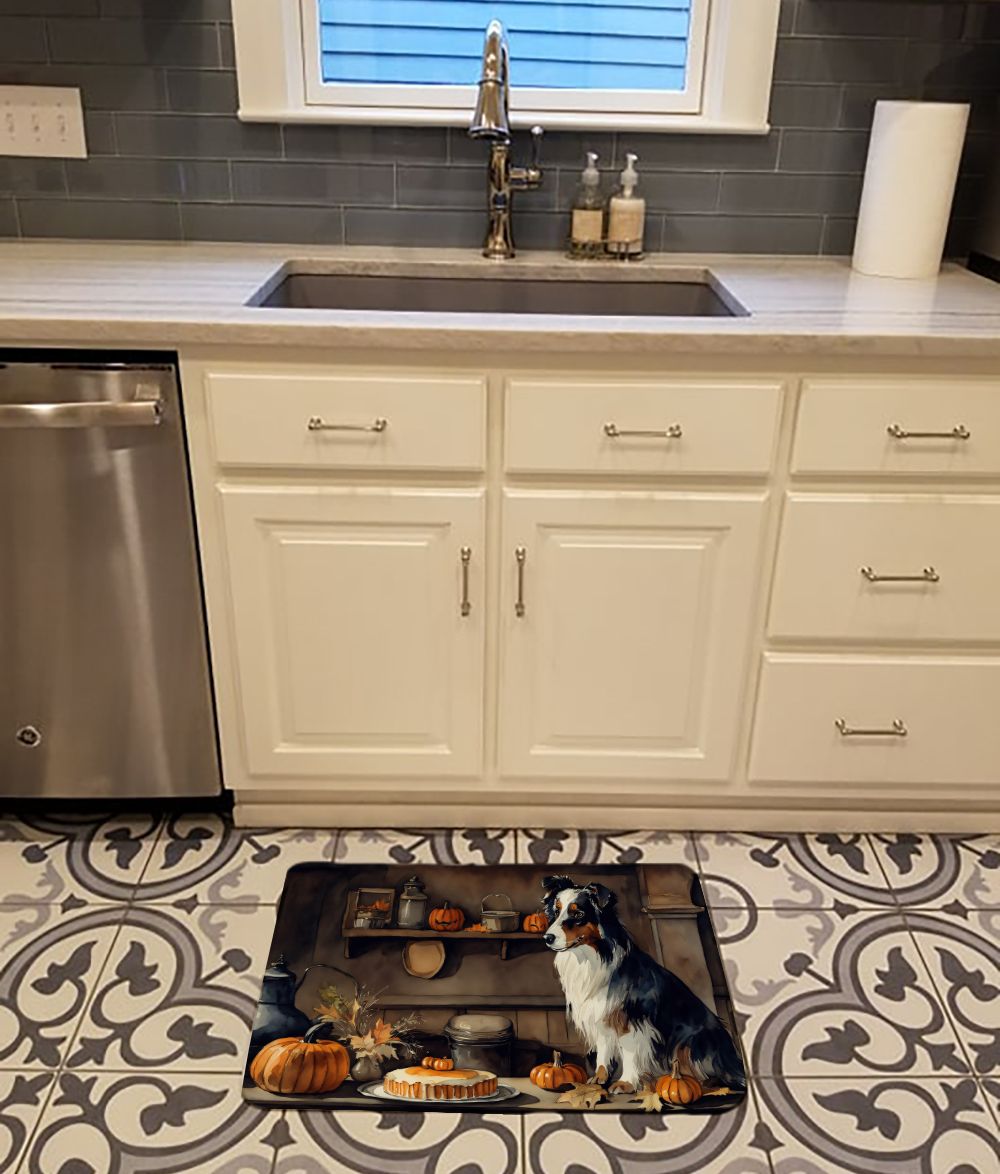 Australian Shepherd Fall Pumpkin Memory Foam Mat