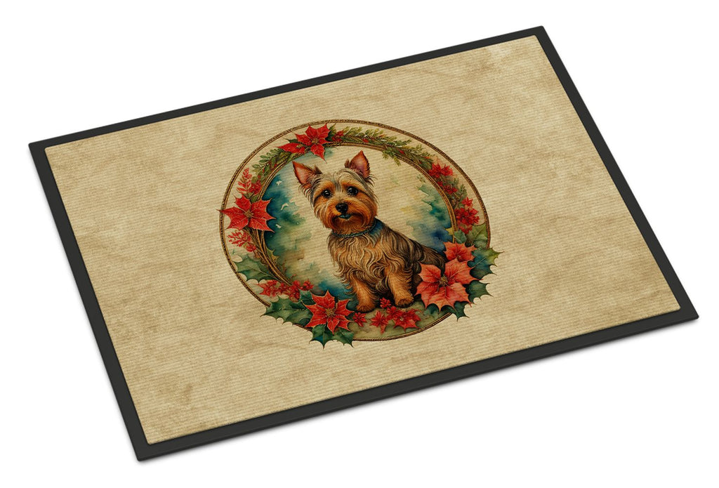 Australian Terrier Christmas Flowers Doormat