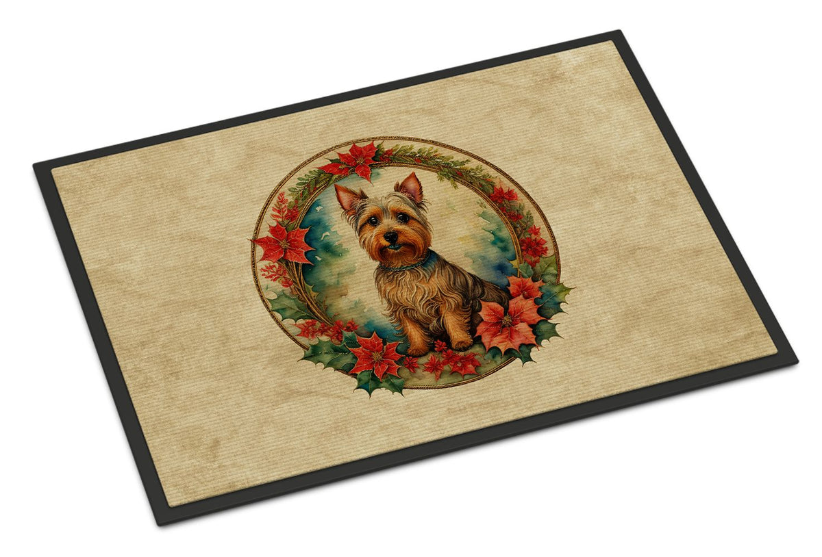 Australian Terrier Christmas Flowers Doormat