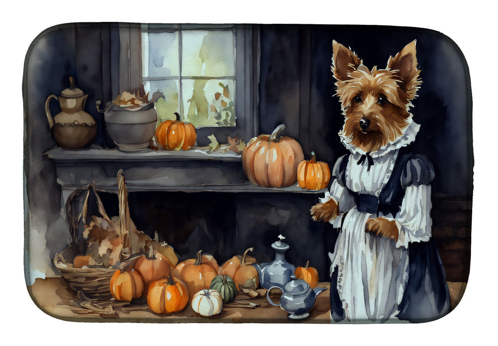 Australian Terrier Pumpkin Dish-Drying Mat