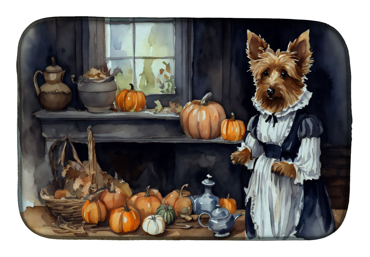 Australian Terrier Pumpkin Dish-Drying Mat