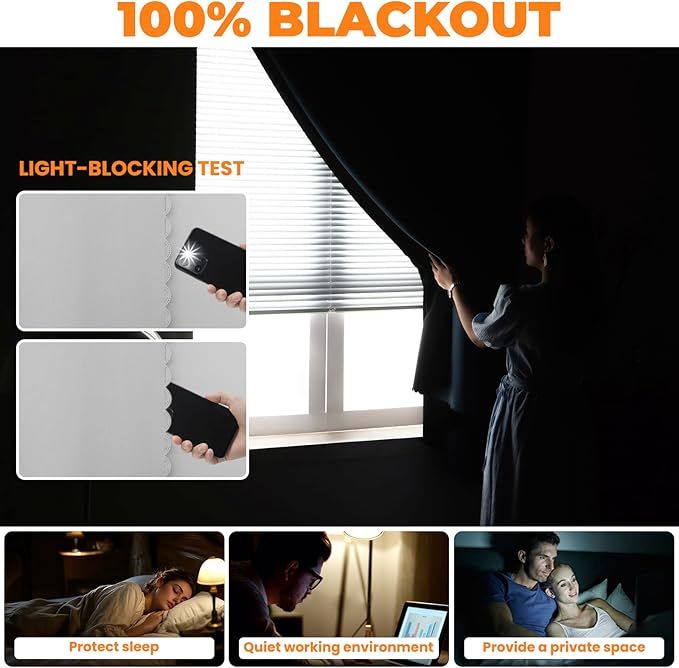 Autohesion No-Drill Blackout Curtains