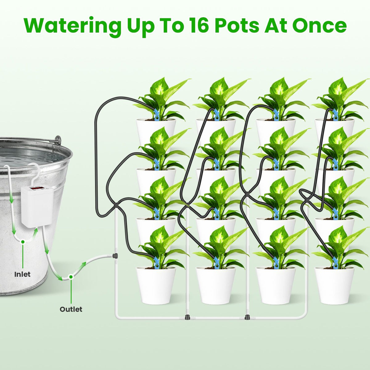 Rechargeable Automatic Plant Watering System with LCD