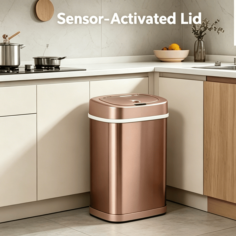 Touch-Free Automatic Sensor Trash Can for Indoor Spaces