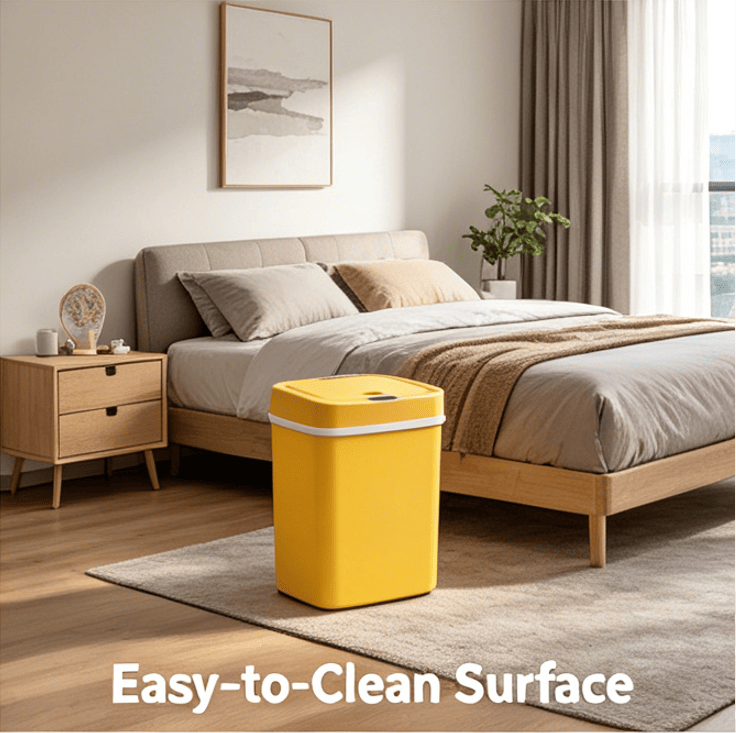 Touchless Automatic Sensor Trash Can - Rectangular Waste Bin with Sealing Ring for Home Office