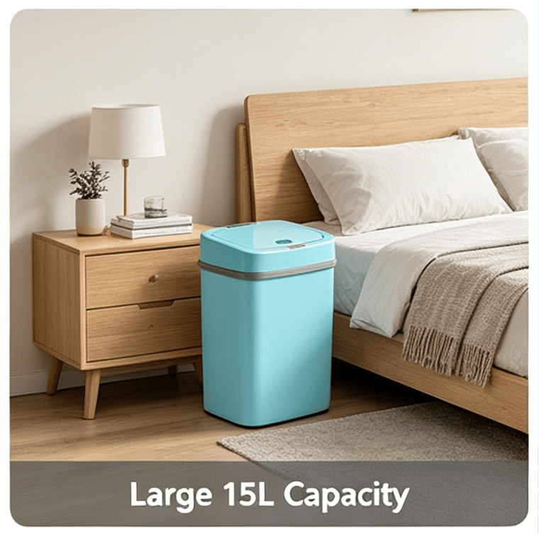 Touchless Automatic Sensor Trash Can - Rectangular Waste Bin with Sealing Ring for Home Office
