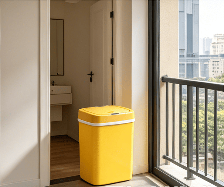 Touchless Automatic Sensor Trash Can - Rectangular Waste Bin with Sealing Ring for Home Office