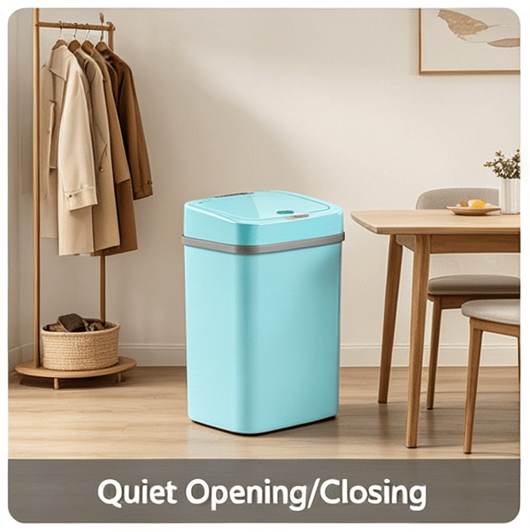 Touchless Automatic Sensor Trash Can - Rectangular Waste Bin with Sealing Ring for Home Office