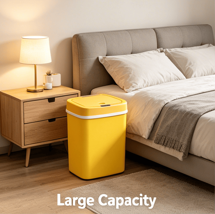 Touchless Automatic Sensor Trash Can - Rectangular Waste Bin with Sealing Ring for Home Office