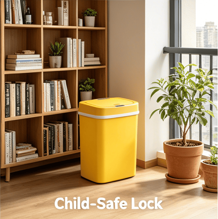 Touchless Automatic Sensor Trash Can - Rectangular Waste Bin with Sealing Ring for Home Office