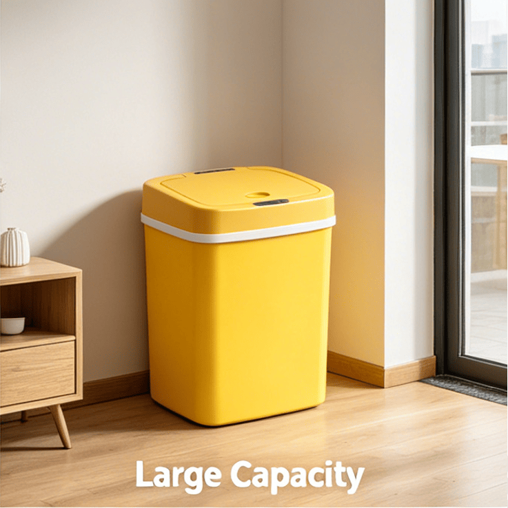 Touchless Automatic Sensor Trash Can - Rectangular Waste Bin with Sealing Ring for Home Office