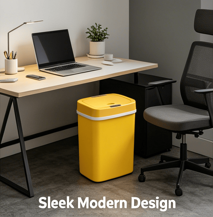 Touchless Automatic Sensor Trash Can - Rectangular Waste Bin with Sealing Ring for Home Office