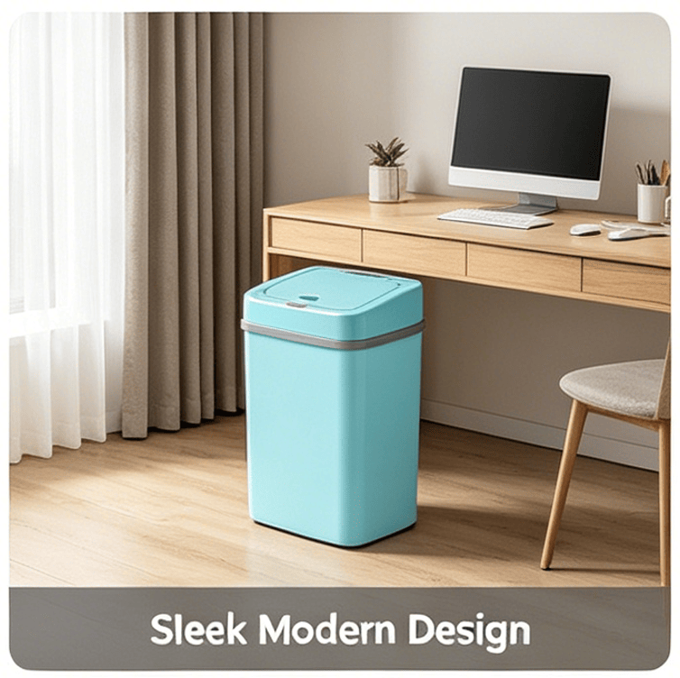 Touchless Automatic Sensor Trash Can - Rectangular Waste Bin with Sealing Ring for Home Office