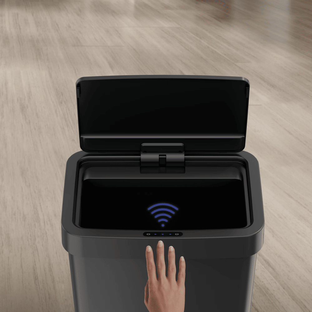Motion Sensor Trash Can with Soft-Close Lid and Bag Fixer