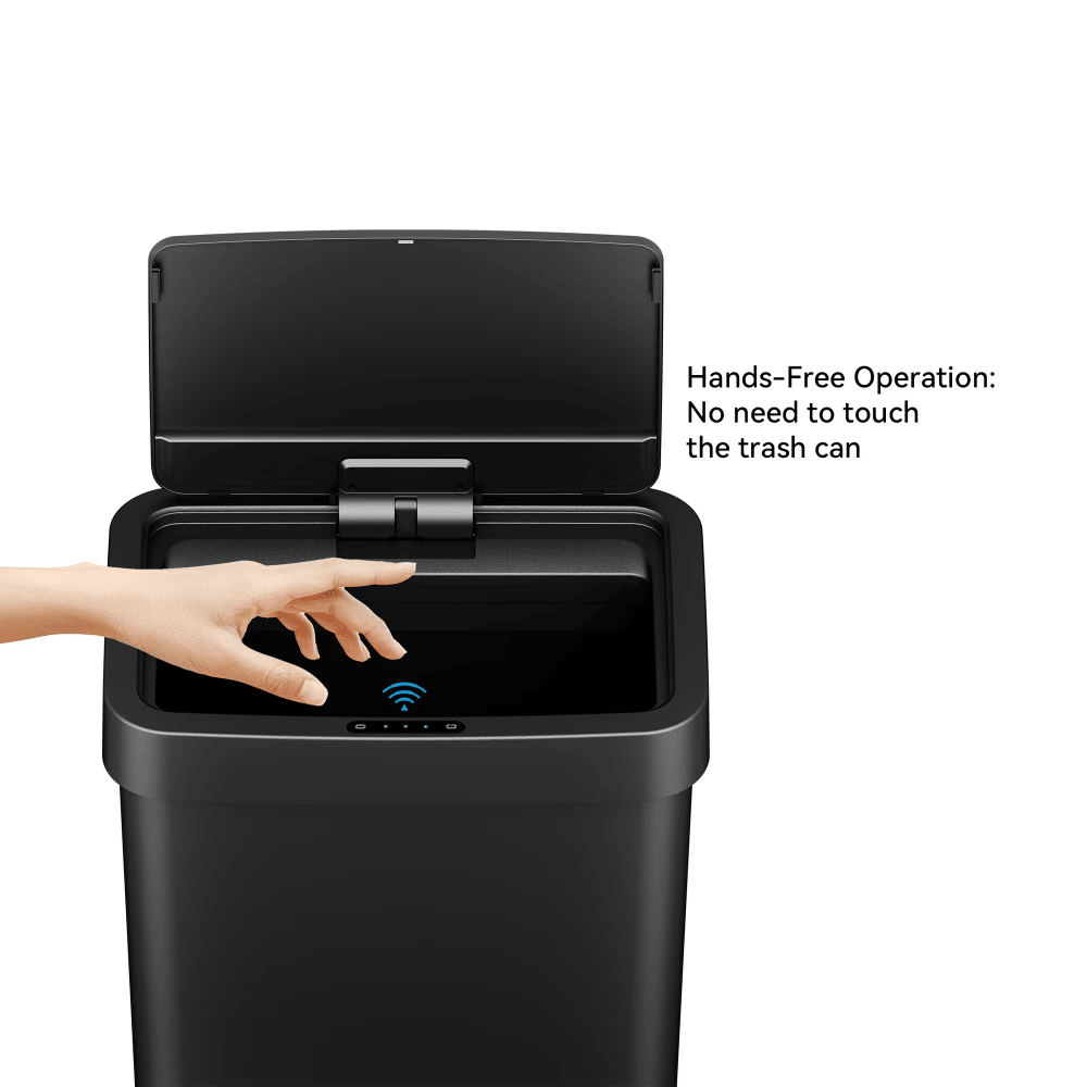 Motion Sensor Trash Can with Soft-Close Lid and Bag Fixer