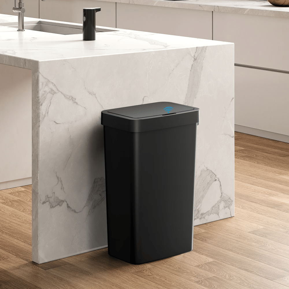 Motion Sensor Trash Can with Soft-Close Lid and Bag Fixer
