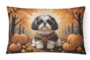 Shih Tzu Autumn Leaves Indoor-Outdoor Throw Pillow