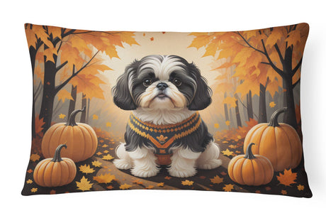 Shih Tzu Autumn Leaves Indoor-Outdoor Throw Pillow