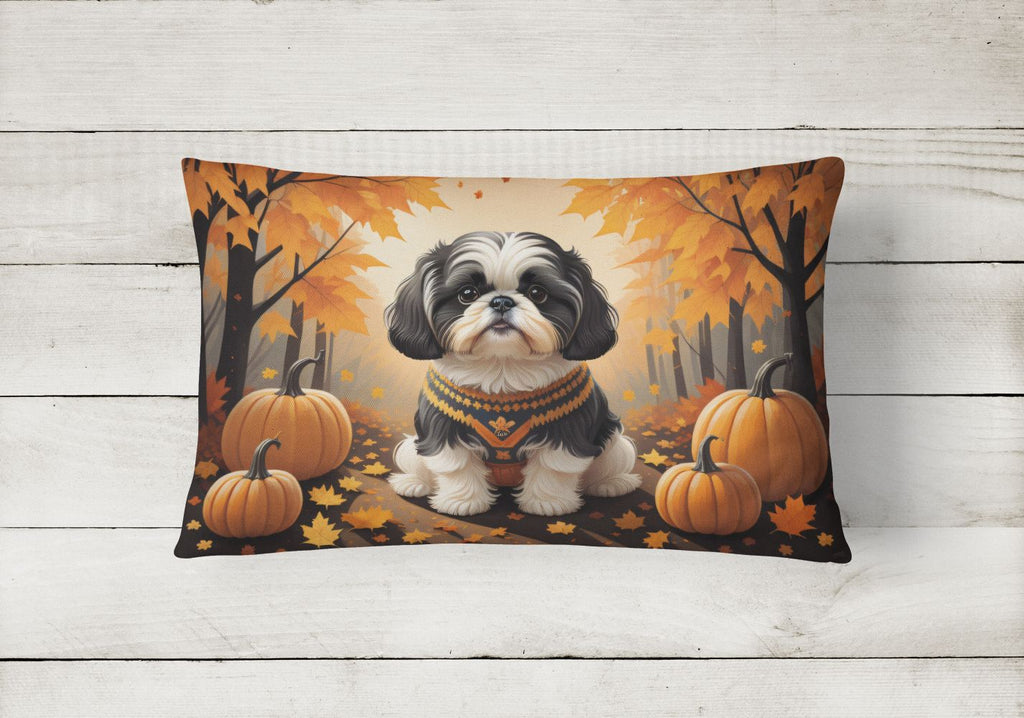 Shih Tzu Autumn Leaves Indoor-Outdoor Throw Pillow