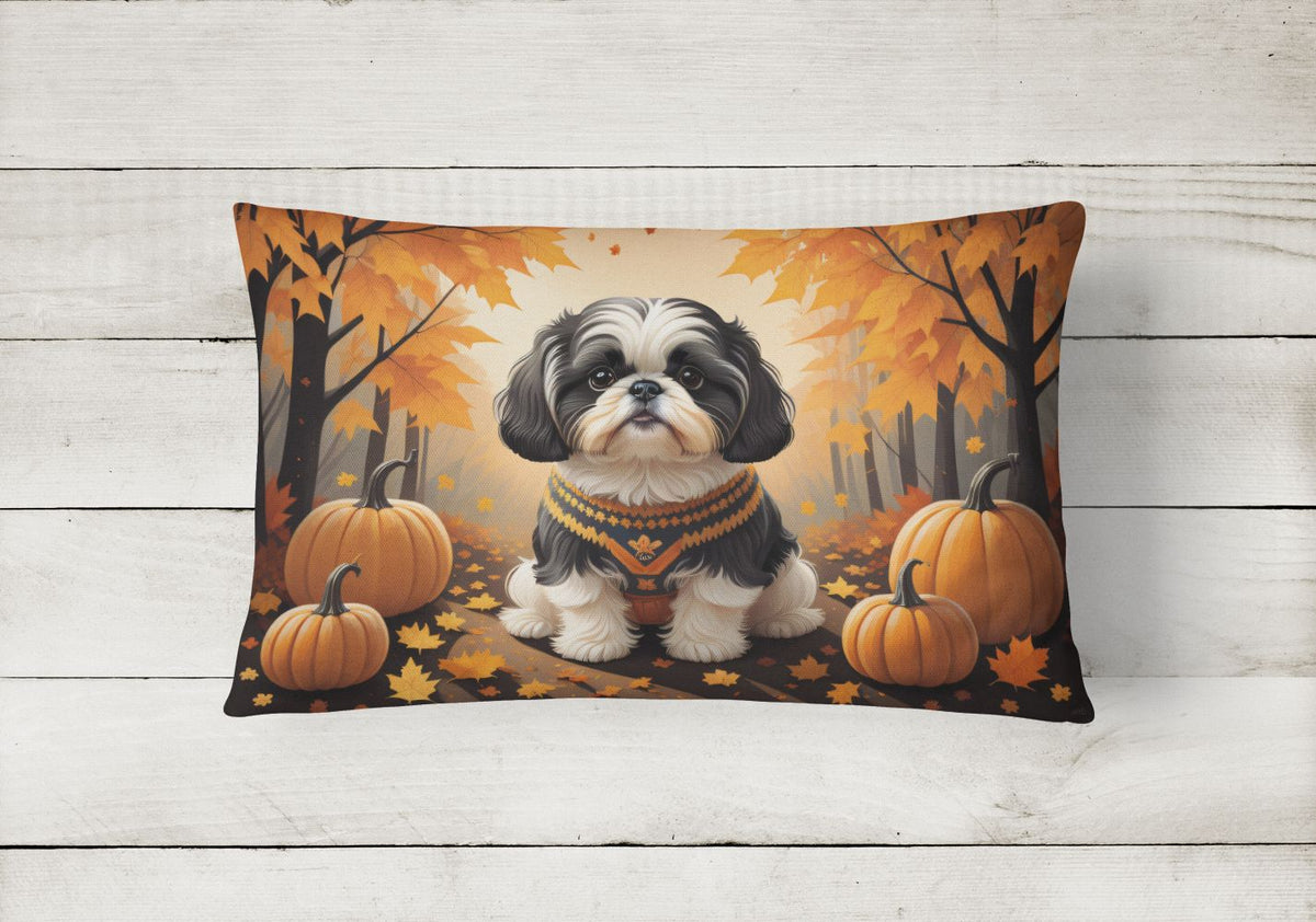 Shih Tzu Autumn Leaves Indoor-Outdoor Throw Pillow
