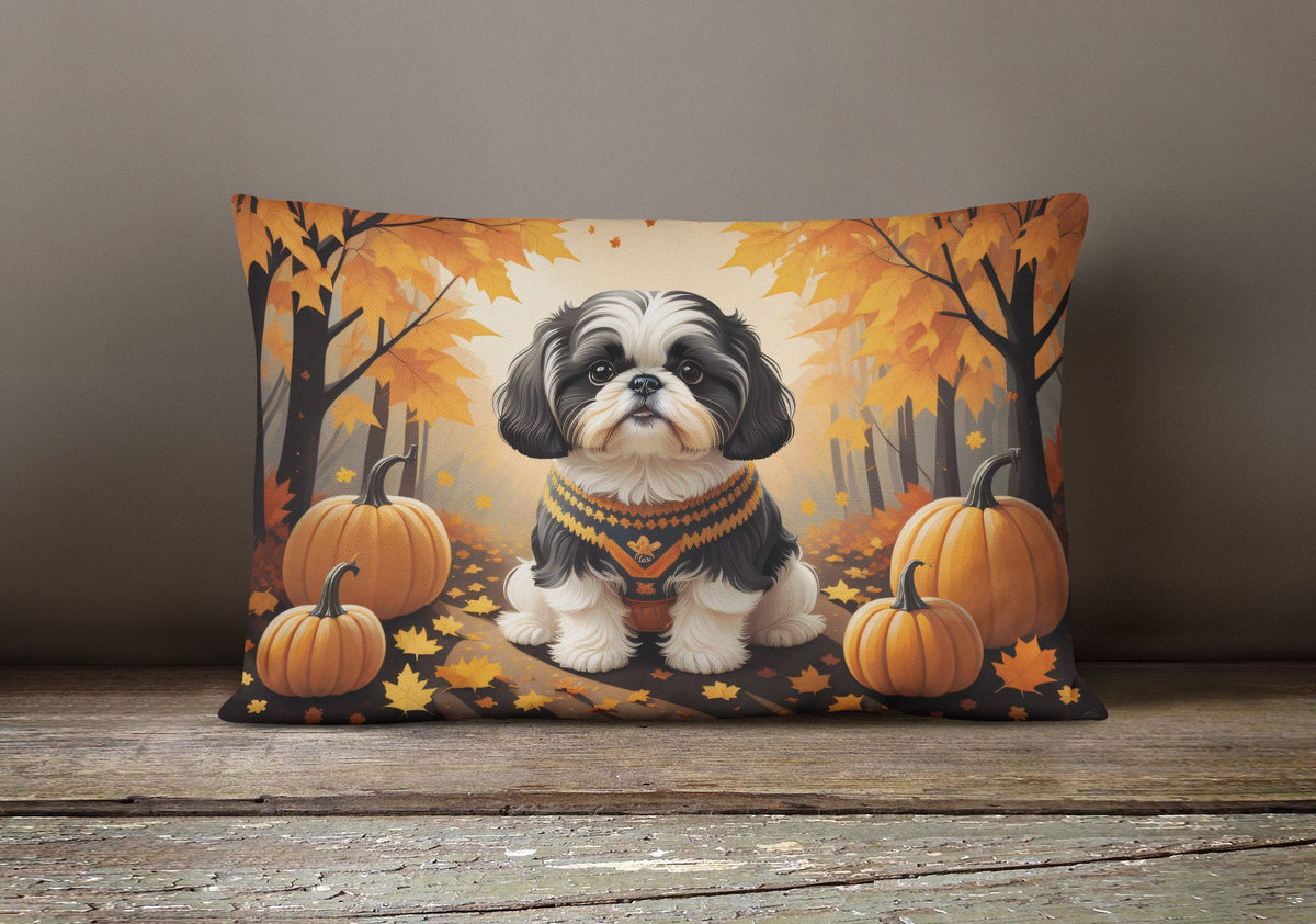 Shih Tzu Autumn Leaves Indoor-Outdoor Throw Pillow