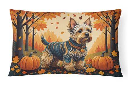 Silky Terrier Autumn Leaves Decorative Throw Pillow