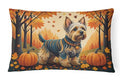 Silky Terrier Autumn Leaves Decorative Throw Pillow