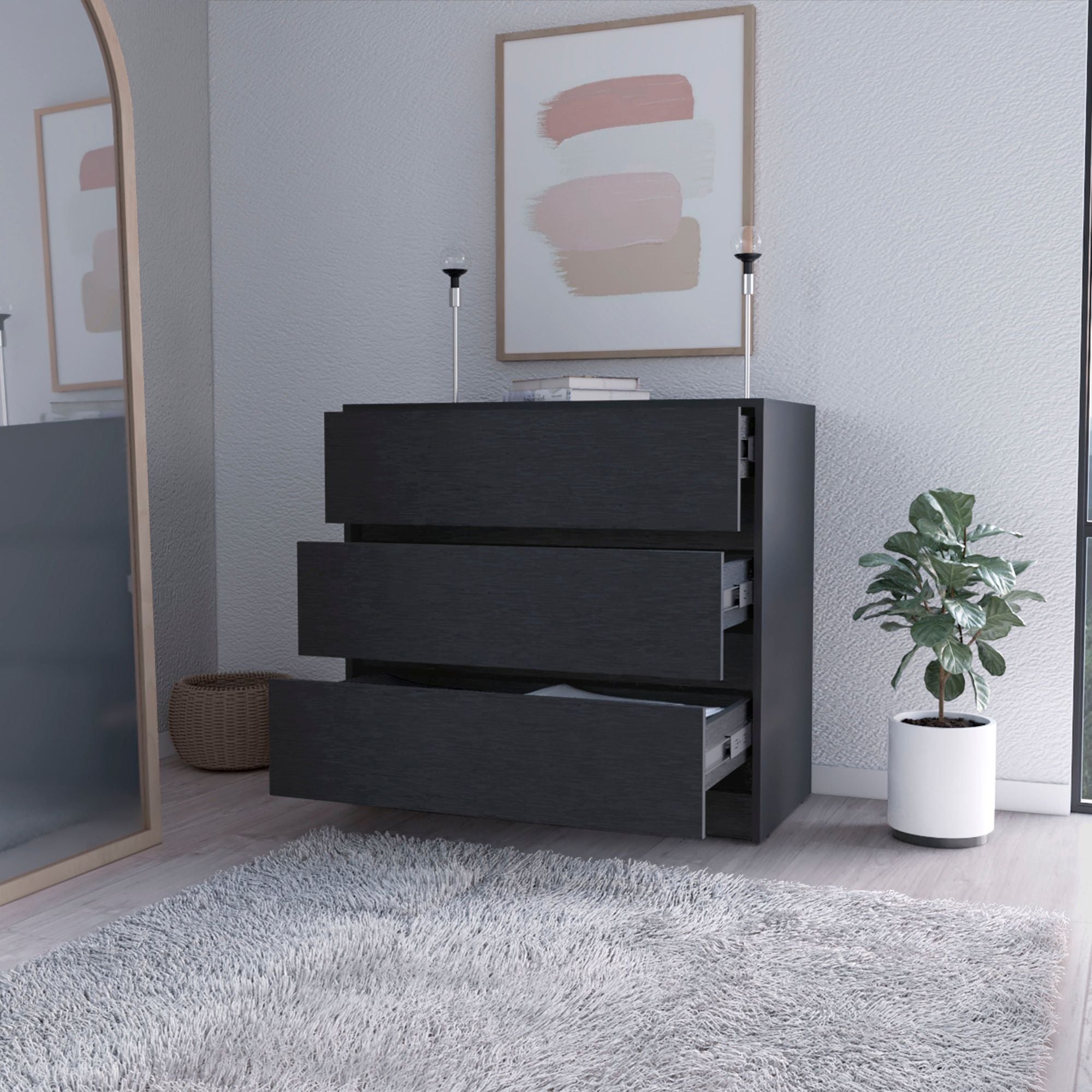 Avra Three-Drawer Dresser with Display Top