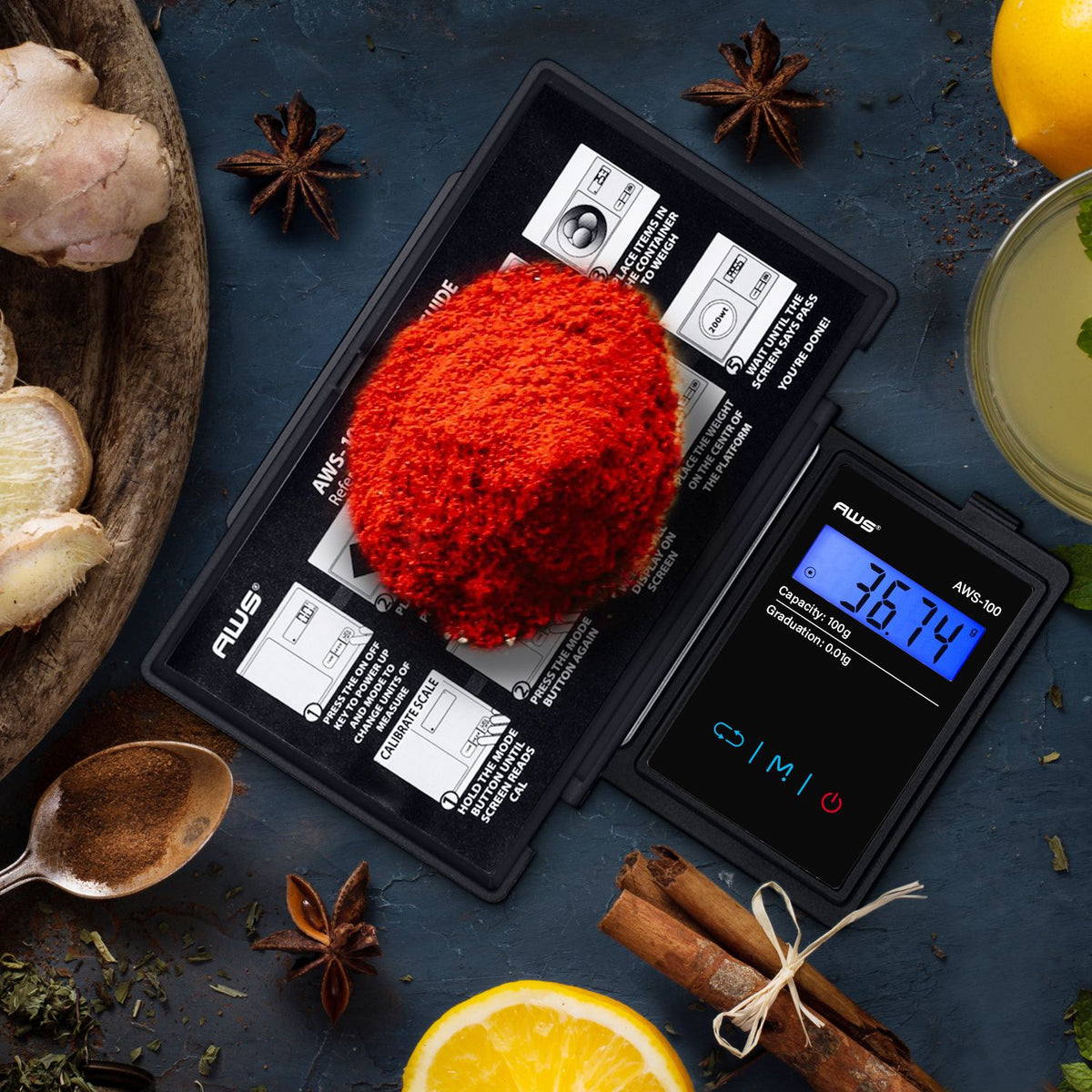 AWS Digital Pocket Scale with Backlit Display