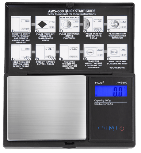 AWS Digital Pocket Scale with Backlit Display and Hinged Cover