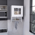 Balboa 1-Door Wall Cabinet with Glass Front and Towel Bar