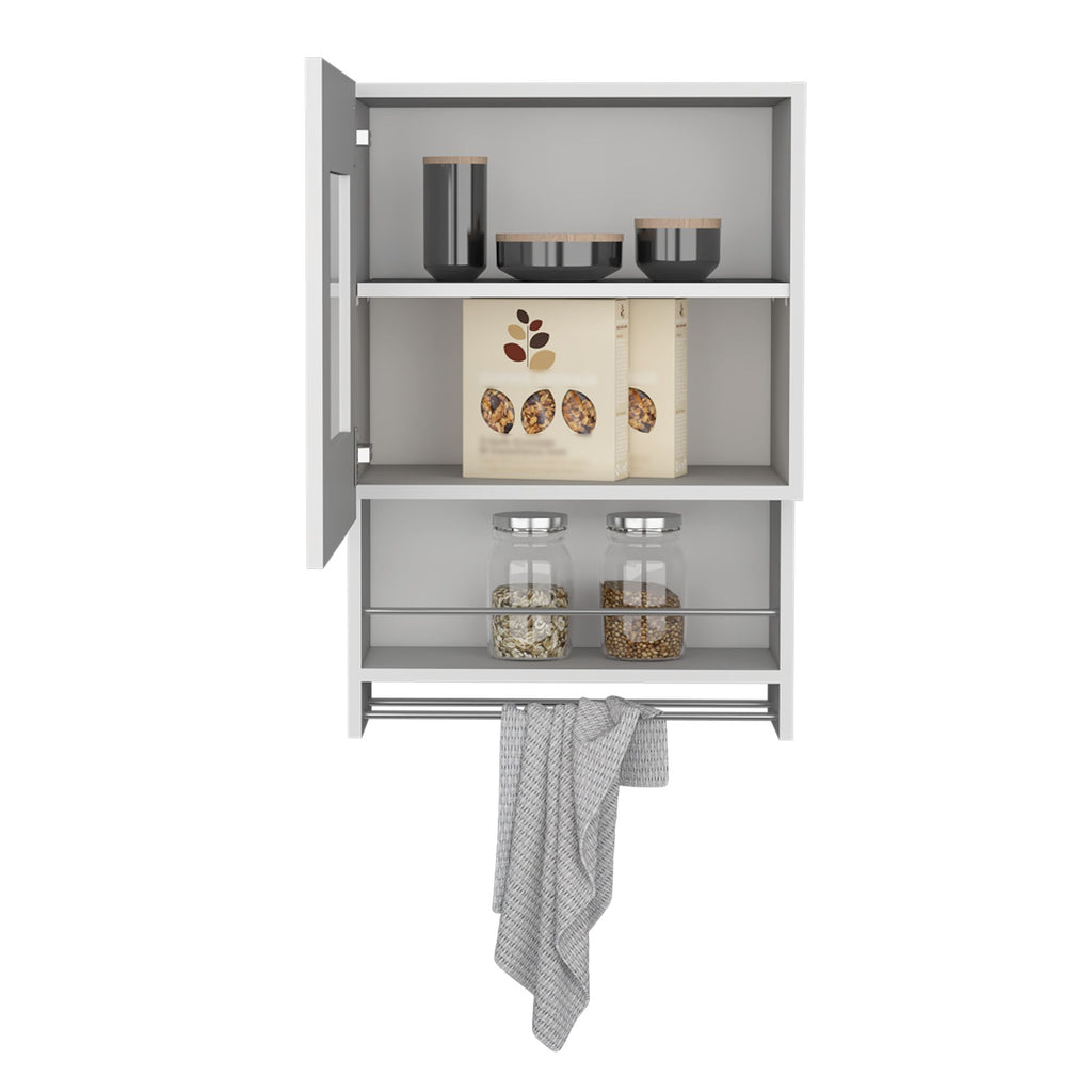Balboa 1-Door Wall Cabinet with Glass Front and Towel Bar
