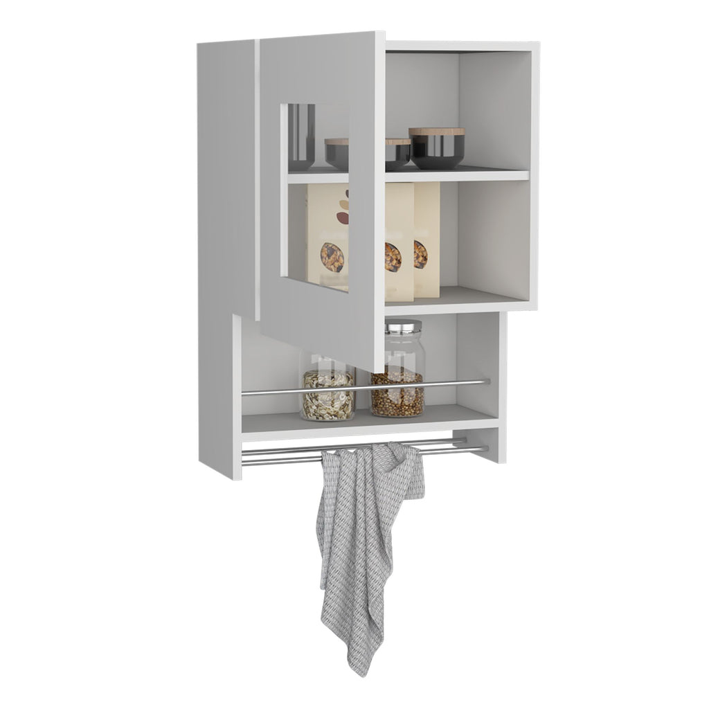 Balboa 1-Door Wall Cabinet with Glass Front and Towel Bar