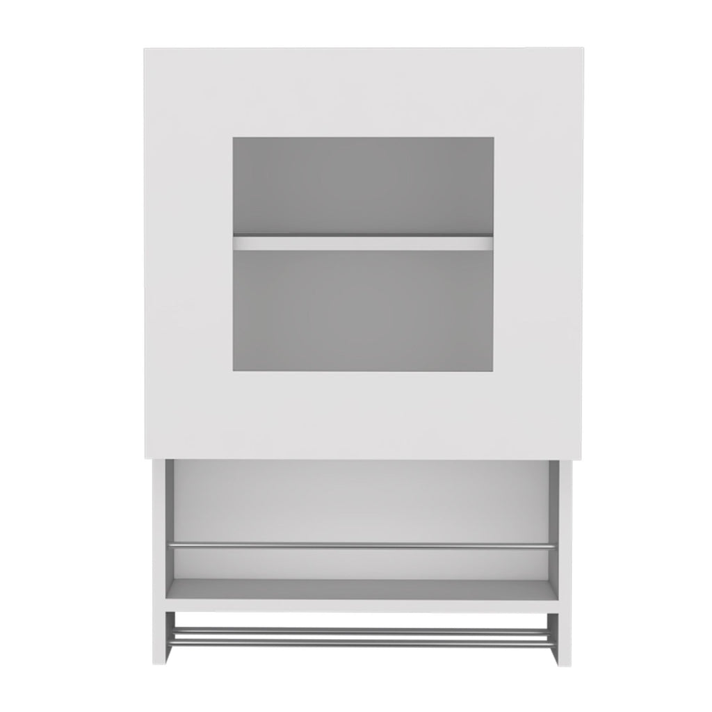 Balboa 1-Door Wall Cabinet with Glass Front and Towel Bar