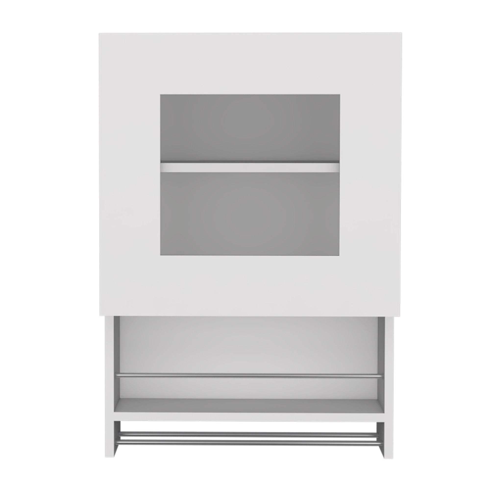 Balboa 1-Door Wall Cabinet with Glass Front and Towel Bar