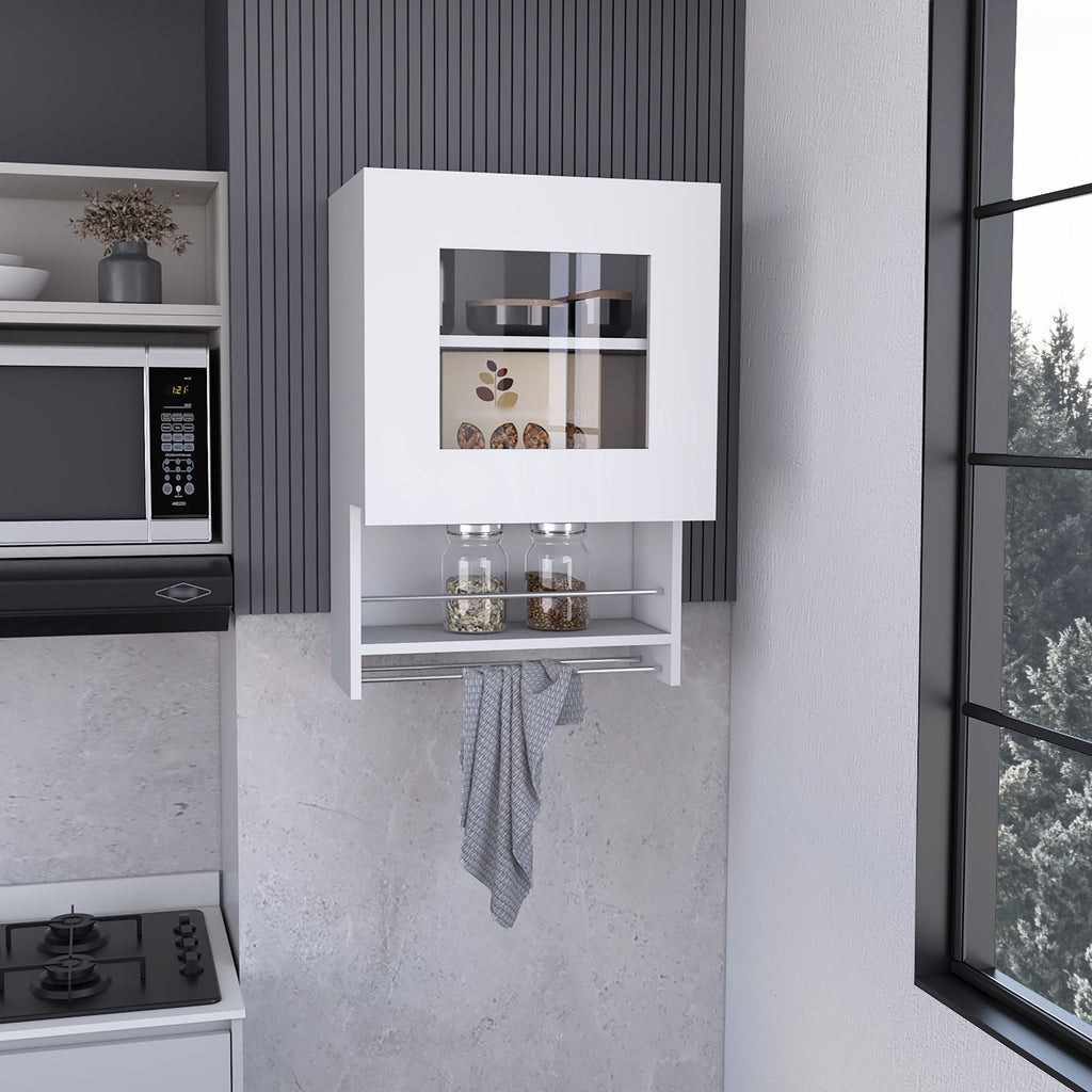 Balboa 1-Door Wall Cabinet with Glass Front and Towel Bar
