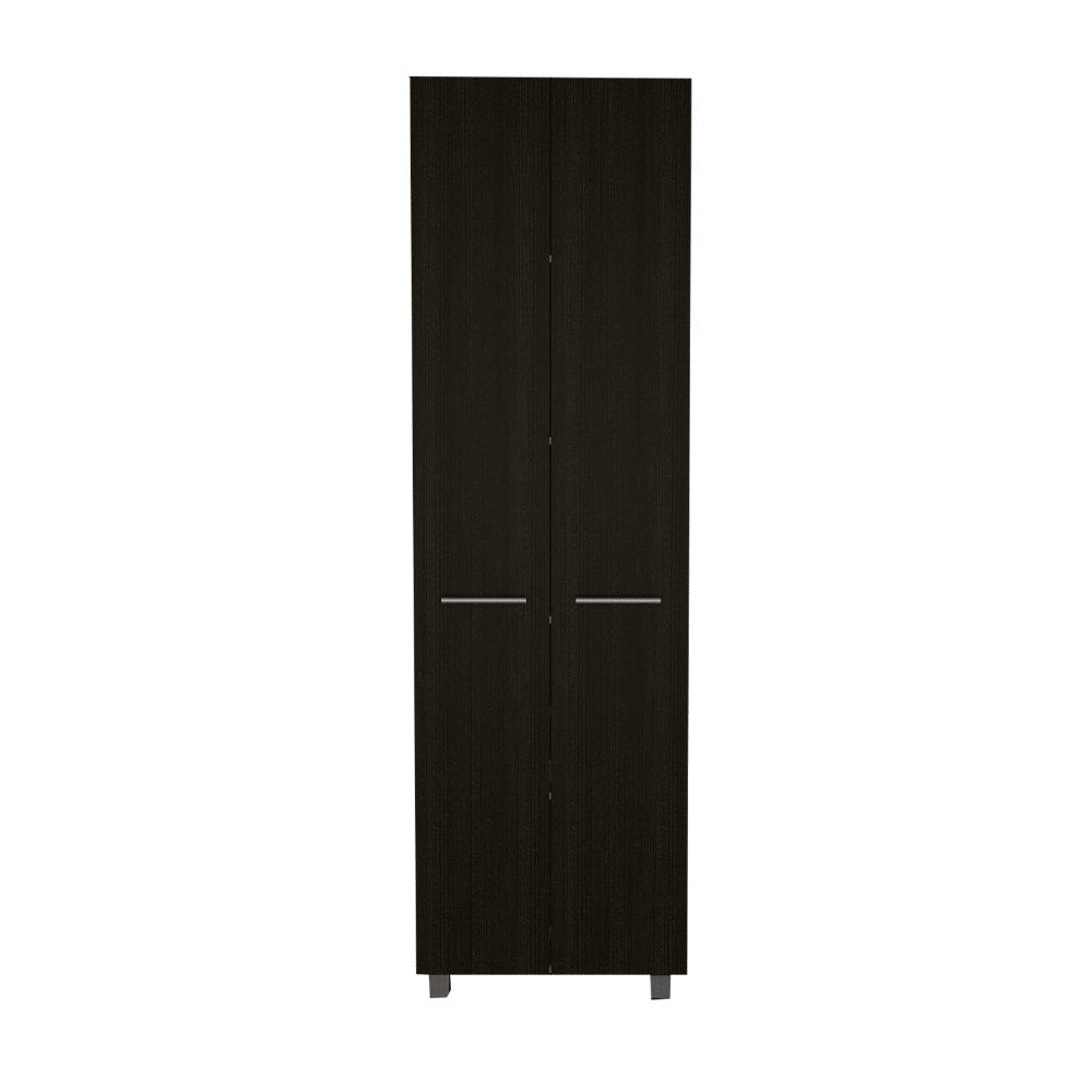 Tall Black Storage Cabinet with Five Shelves for Home Organization