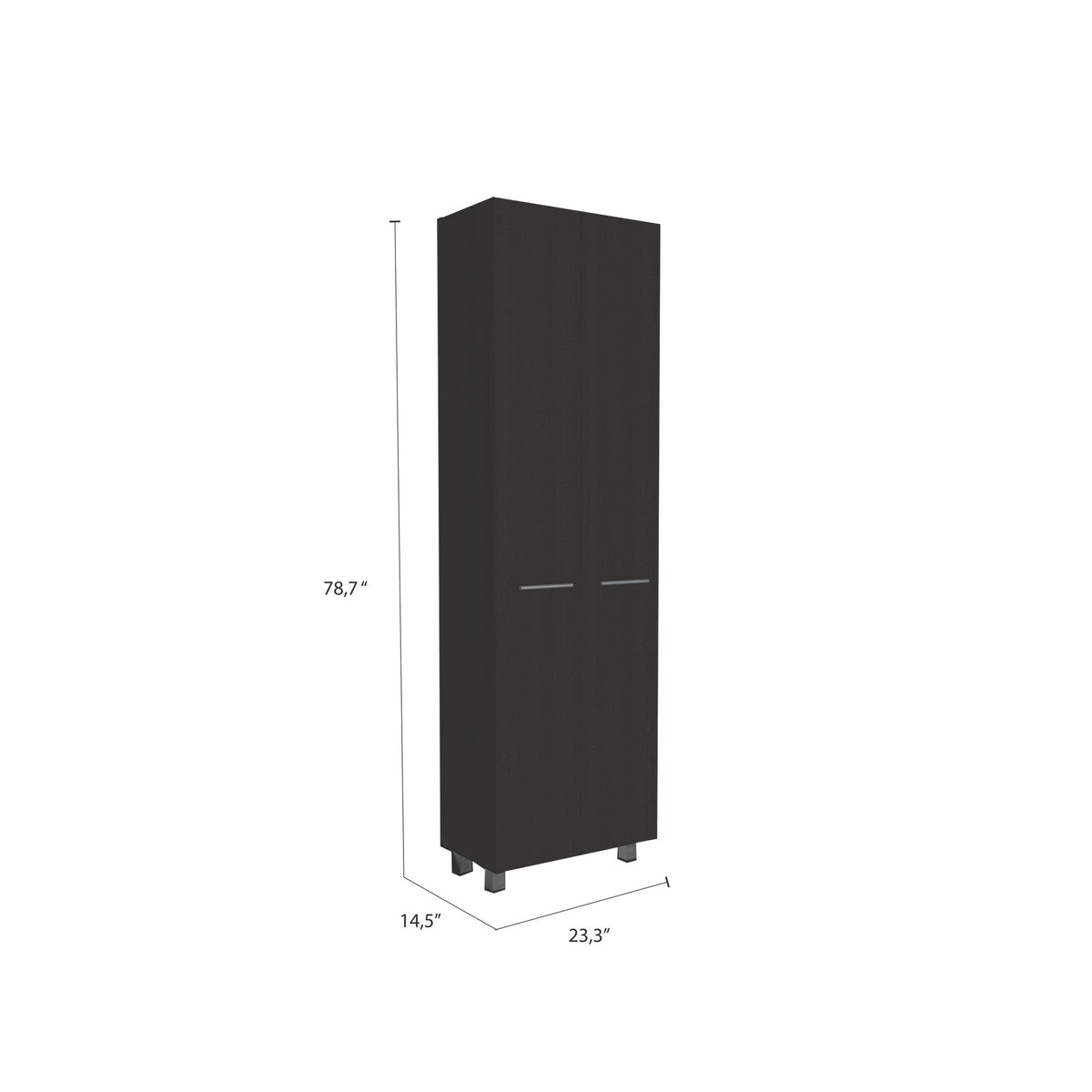 Tall Black Storage Cabinet with Five Shelves for Home Organization